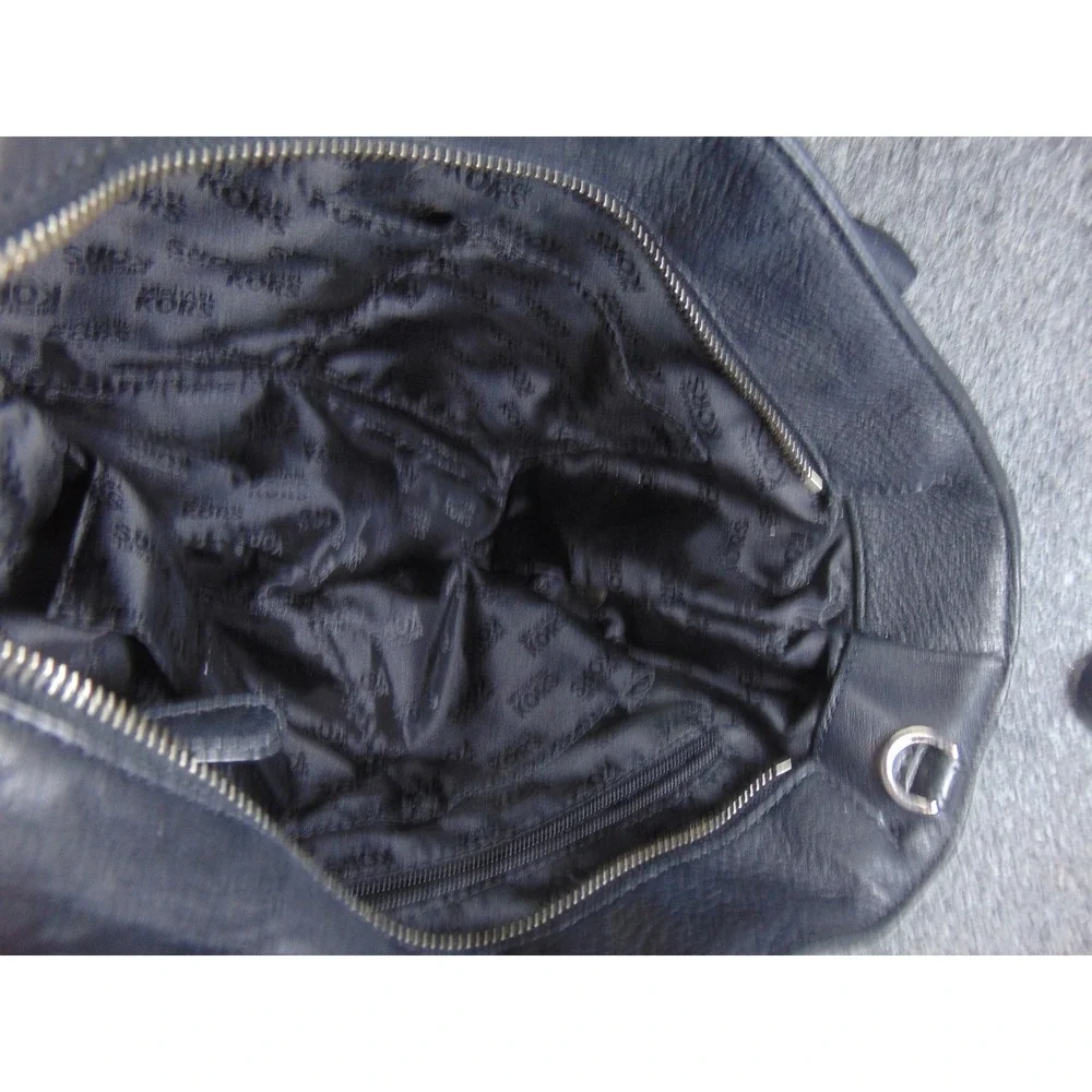 Michael Kors Savannah Satchel Black Pebbled Leather Silver Hardware‎ 38F5YSLT2L